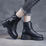 Ankle Boots Lace-Up Side Zip Platform Arch Support