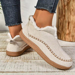 Ankle Boots Plush Lined Slip-On Textured Grip Sole