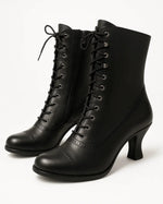 Ankle Boots Retro Lace-Up Perforated Non-Slip Sole