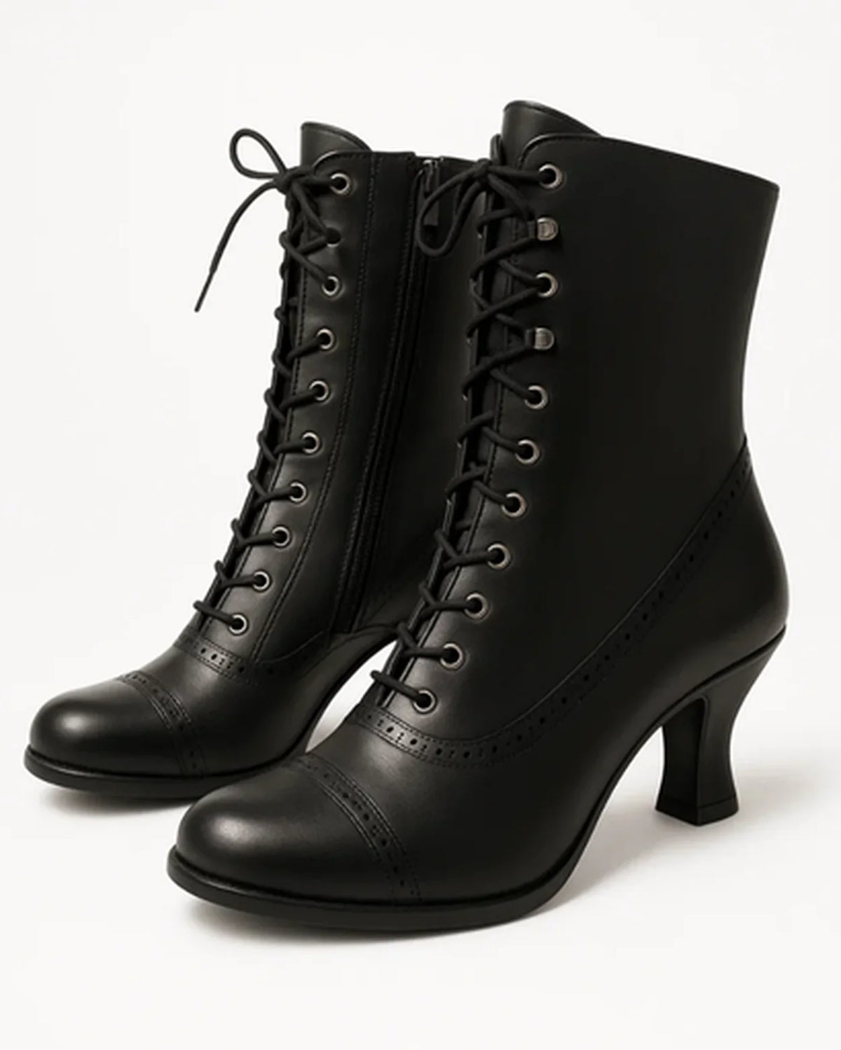 Ankle Boots Retro Lace-Up Perforated Non-Slip Sole