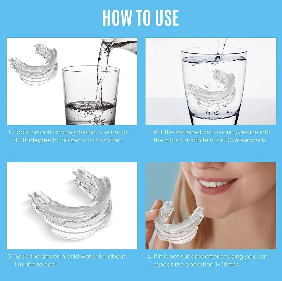 Anti-Snore Mouthpiece Adjustable Jaw Medical-Grade Silicone