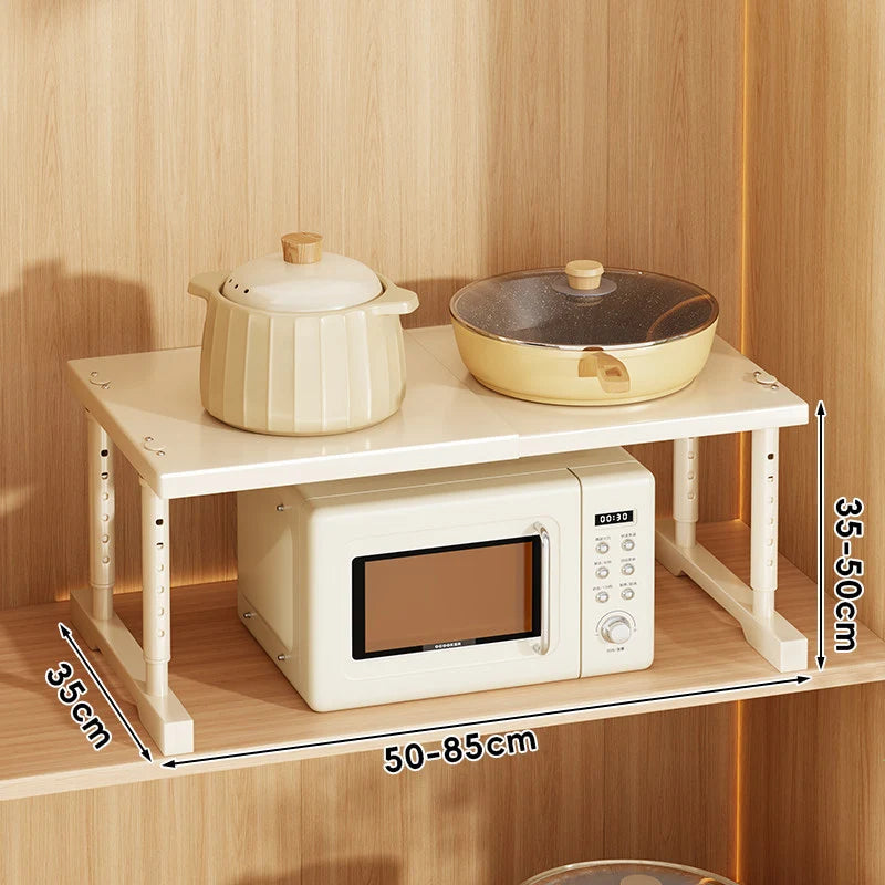 Appliance Storage Rack Expandable Width Adjustable Height Metal Frame