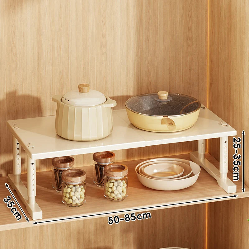 Appliance Storage Rack Expandable Width Adjustable Height Metal Frame