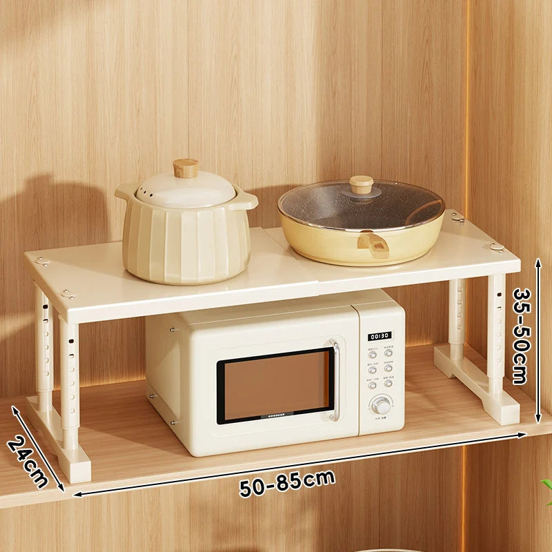 Appliance Storage Rack Expandable Width Adjustable Height Metal Frame