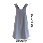 Apron Dress Cross-Back Fit Two Spacious Front Pockets Machine Washable