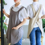 Apron Dress Cross-Back Fit Two Spacious Front Pockets Machine Washable
