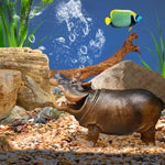 Aquarium Air Bubbler Hippo Resin Decoration