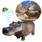 Aquarium Air Bubbler Hippo Resin Decoration