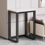 Aquarium Console Table Faux Marble Top Open Storage