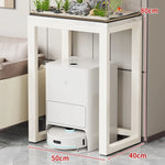 Aquarium Console Table Faux Marble Top Open Storage
