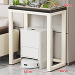 Aquarium Console Table Faux Marble Top Open Storage