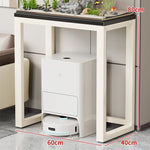 Aquarium Console Table Faux Marble Top Open Storage
