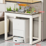 Aquarium Console Table Faux Marble Top Open Storage