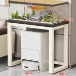 Aquarium Console Table Faux Marble Top Open Storage