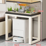 Aquarium Console Table Faux Marble Top Open Storage