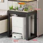 Aquarium Console Table Faux Marble Top Open Storage