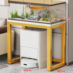 Aquarium Console Table Faux Marble Top Open Storage
