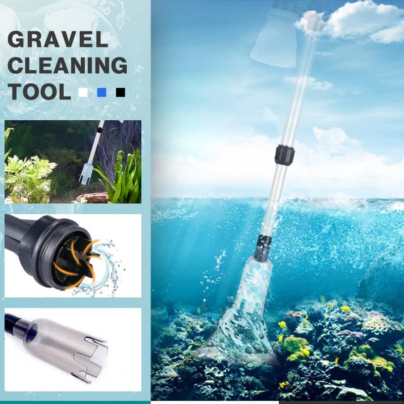 Aquarium Gravel Cleaner Battery-Powered Adjustable Suction Pump