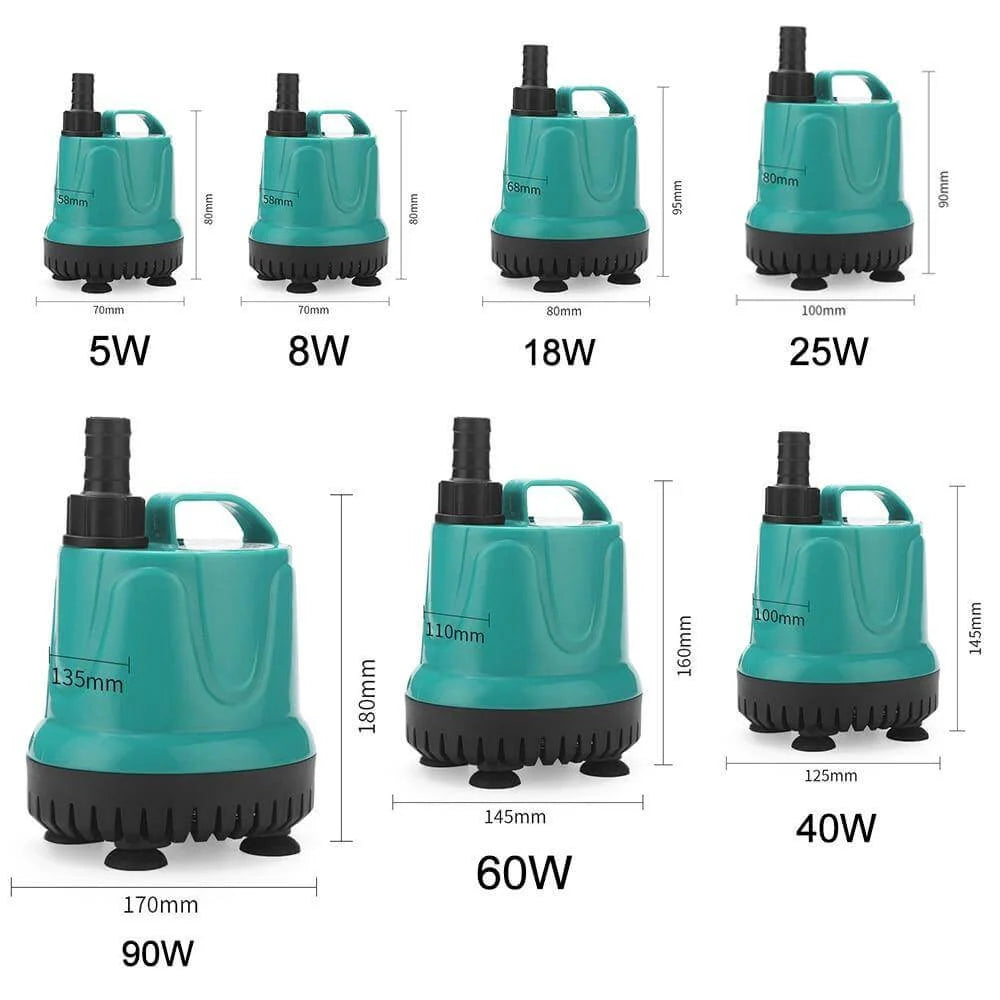 Aquarium Water Pump 360-Degree Intake Quiet Detachable