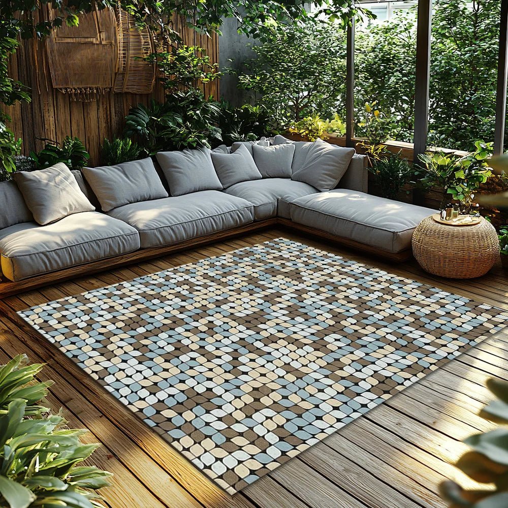 Area Rug Soft Flannel Non-Slip Geometric Pattern