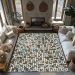 Area Rug Soft Flannel Non-Slip Geometric Pattern