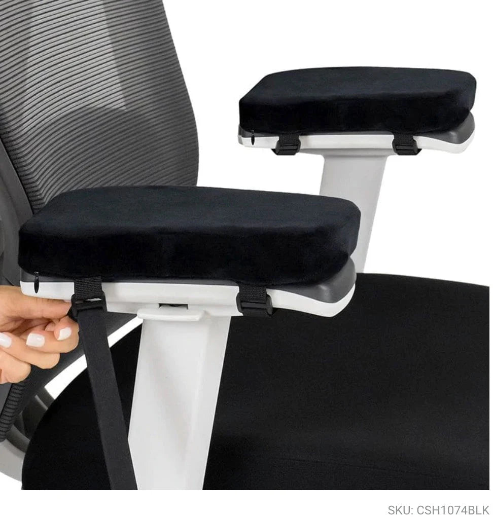 Armrest Pads Contouring Memory Foam Removable Cover Non-Slip Base