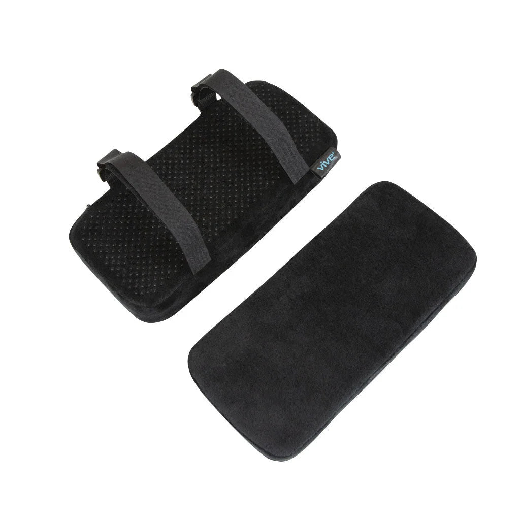 Armrest Pads Contouring Memory Foam Removable Cover Non-Slip Base