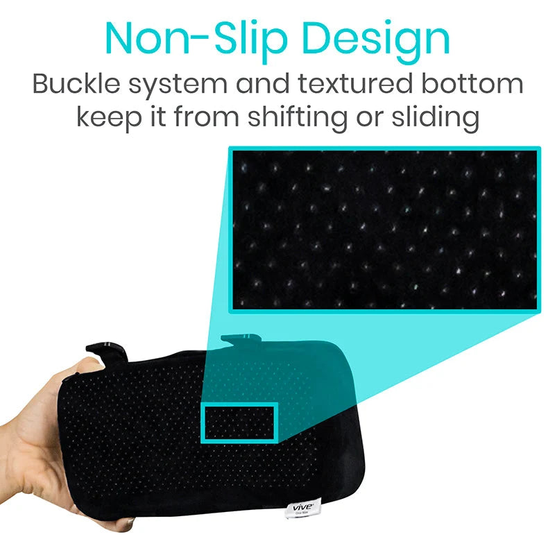 Armrest Pads Contouring Memory Foam Removable Cover Non-Slip Base