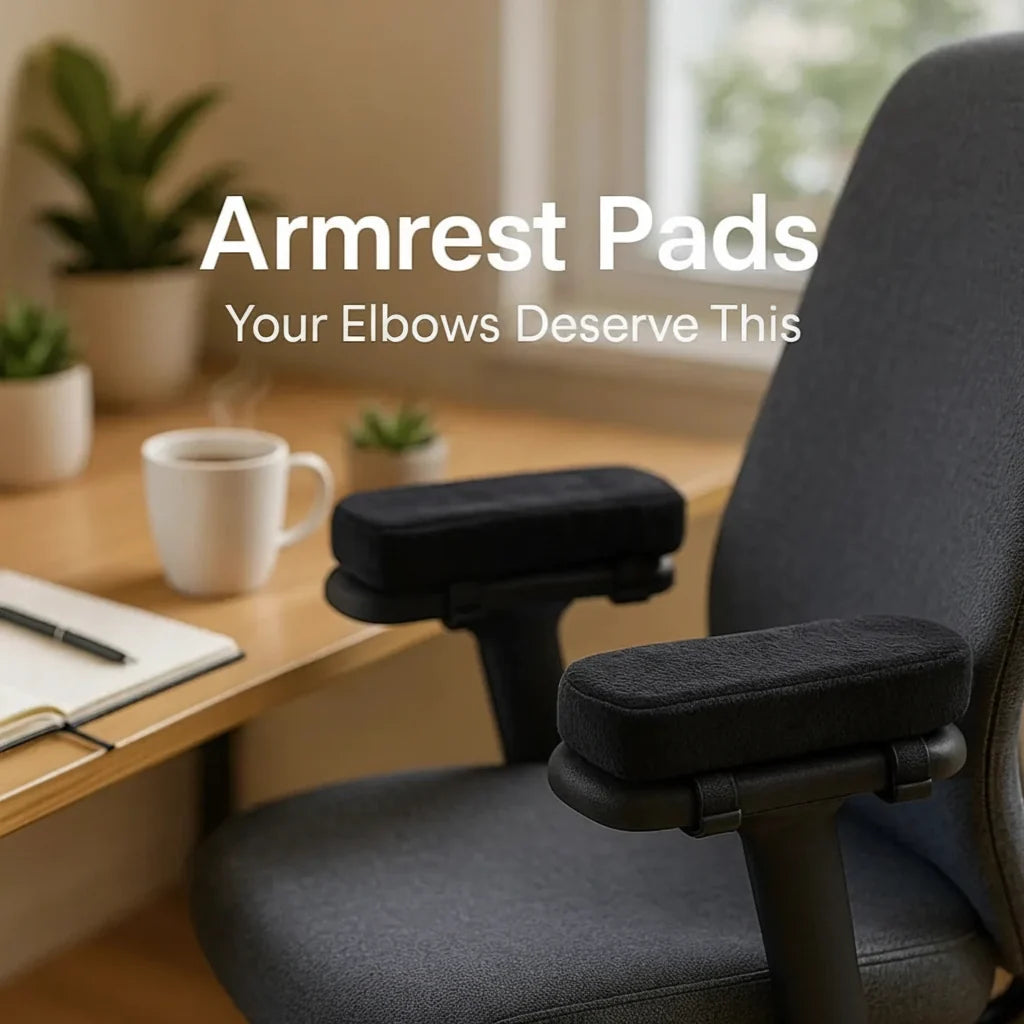 Armrest Pads Memory Foam Velvet Cover & Anti-Slip Straps
