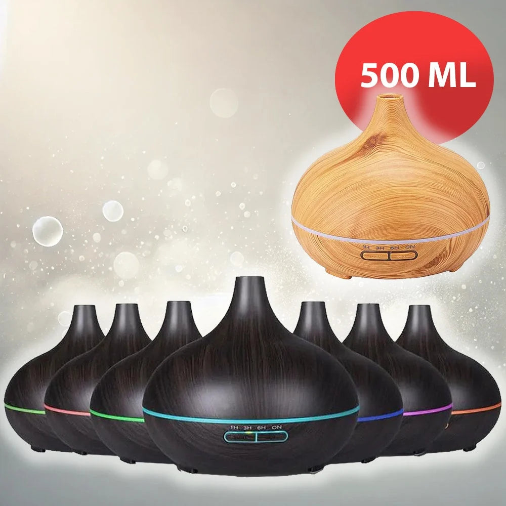 Aroma Diffuser & Humidifier Ultrasonic Quiet 500 mL Automatic Shut-Off