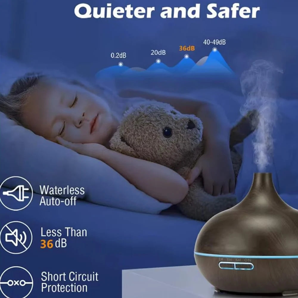 Aroma Diffuser & Humidifier Ultrasonic Quiet 500 mL Automatic Shut-Off