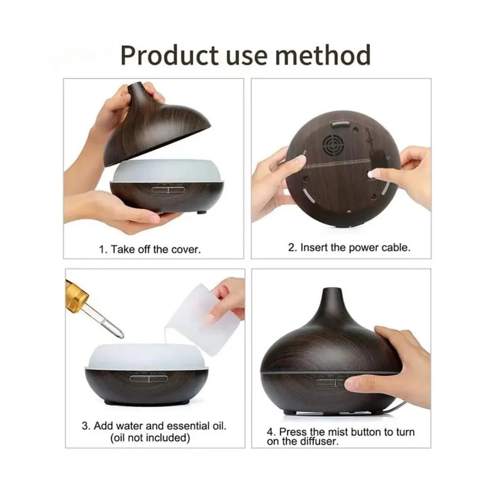 Aroma Diffuser & Humidifier Ultrasonic Quiet 500 mL Automatic Shut-Off