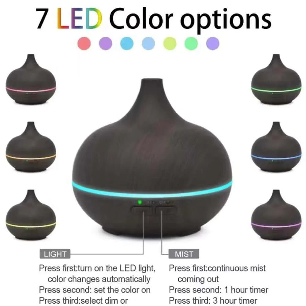 Aroma Diffuser & Humidifier Ultrasonic Quiet 500 mL Automatic Shut-Off