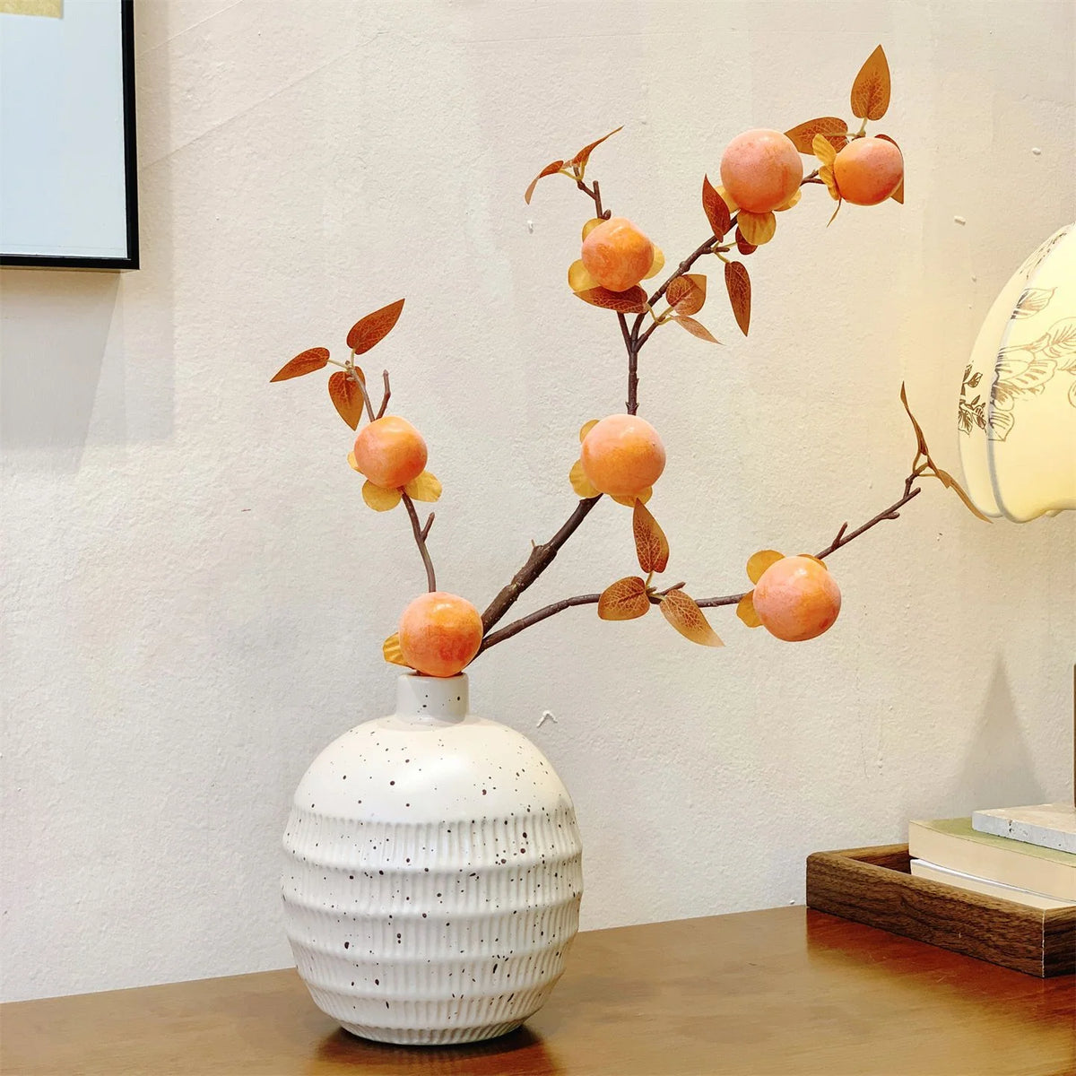 Artificial Apricot Branch Lifelike 25.6-Inch Decorative Accent No Upkeep