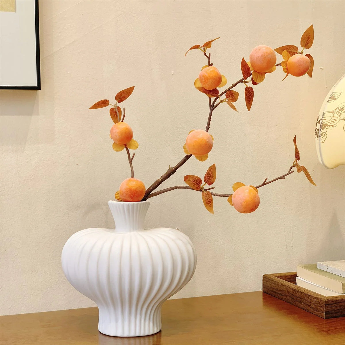 Artificial Apricot Branch Lifelike 25.6-Inch Decorative Accent No Upkeep