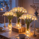 Artificial Calla Lily Bouquet LED 10 Blooms Bendable Stems