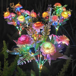 Artificial Flower Garden Stake Solar Powered LED Adjustable Stem