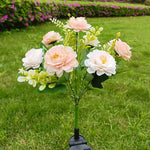 Artificial Flower Garden Stake Solar Powered LED Adjustable Stem