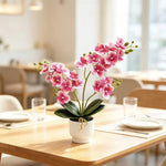 Artificial Orchid Arrangement Lifelike Low-Maintenance Allergen-Free