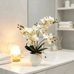 Artificial Orchid Arrangement Lifelike Low-Maintenance Allergen-Free
