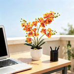Artificial Orchid Arrangement Lifelike Low-Maintenance Allergen-Free