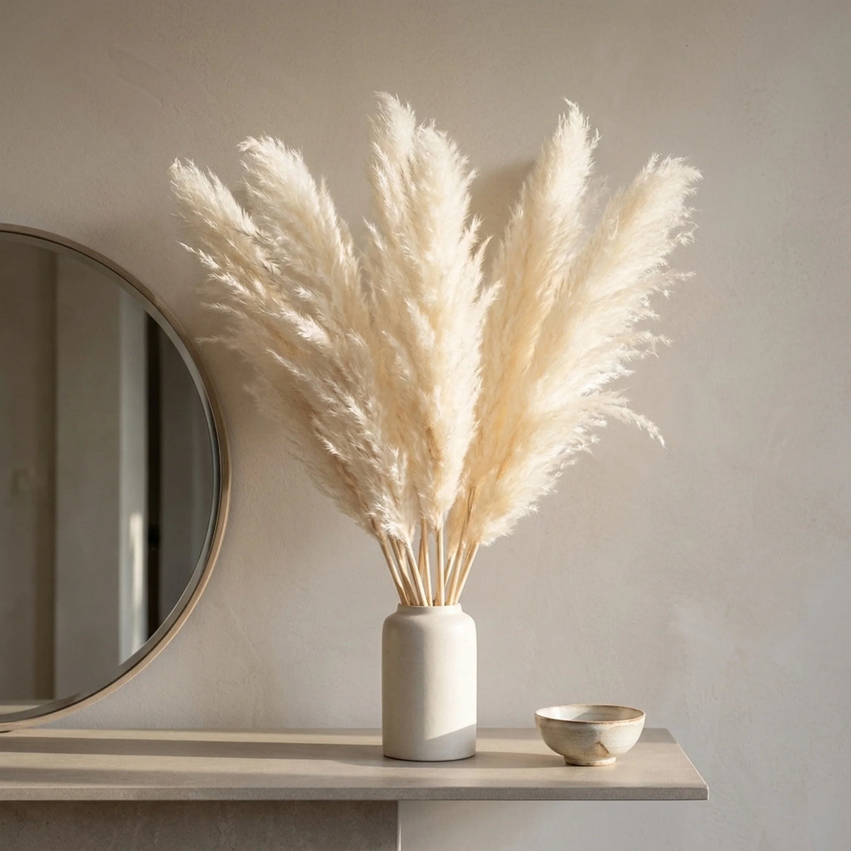 Artificial Pampas Grass 25.6-Inch Maintenance-Free Decor