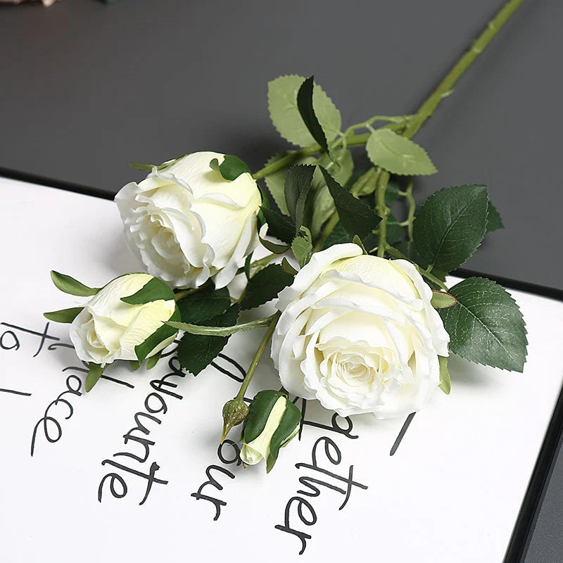 Artificial Rose Arrangement Lifelike Silk Maintenance-Free Decor