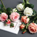 Artificial Rose Arrangement Lifelike Silk Maintenance-Free Decor