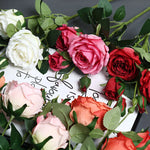 Artificial Rose Arrangement Lifelike Silk Maintenance-Free Decor