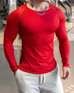 Athletic Shirt Long Sleeve Moisture-Wicking Four-Way Stretch
