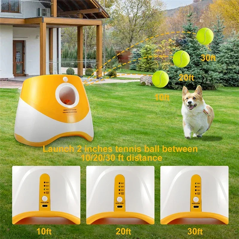 Automatic Ball Launcher Adjustable Distance With 6 Balls