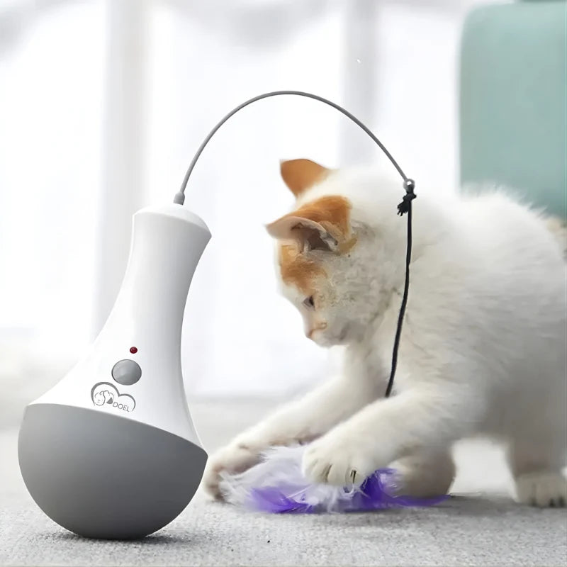 Automatic Cat Toy Spinning Feather Teaser Battery Powered