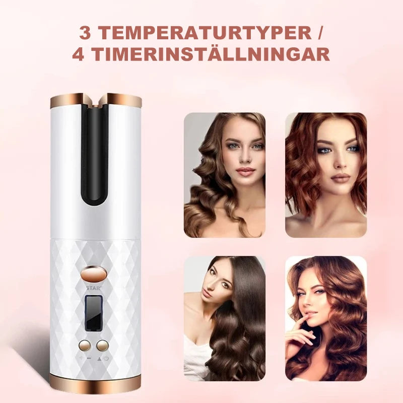 Automatic Curling Iron Cordless Ceramic Six Heat Settings