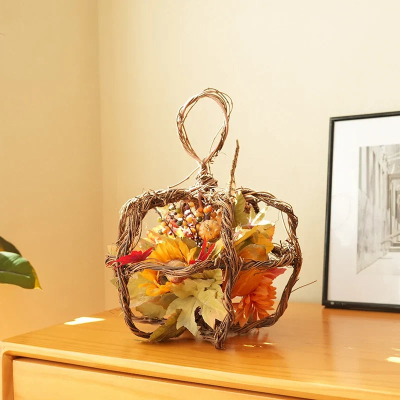 Autumn Wreath Artificial Pumpkins & Foliage Fade Resistant